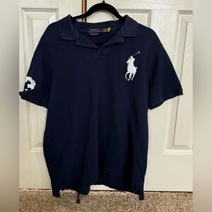 Polo Ralph Lauren Big Pony #3 Navy Custom Slim Fit Polo Shirt Mens Large